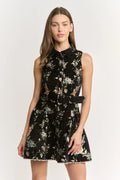 en saison jasmine mini shirt dress in black