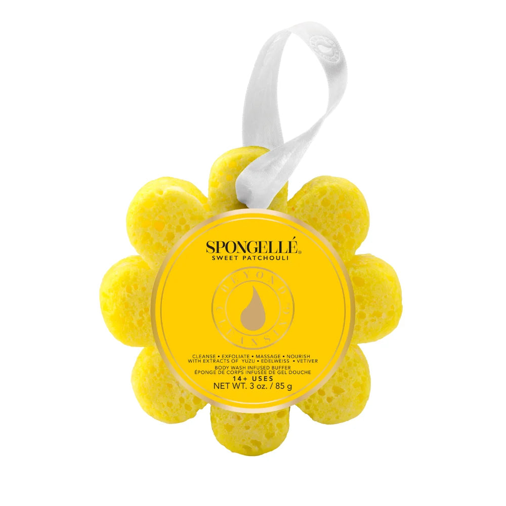 spongelle wild flower bath sponge in sweet patchouli