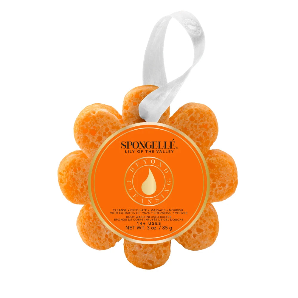 spongelle wild flower bath sponge in lily of the valley