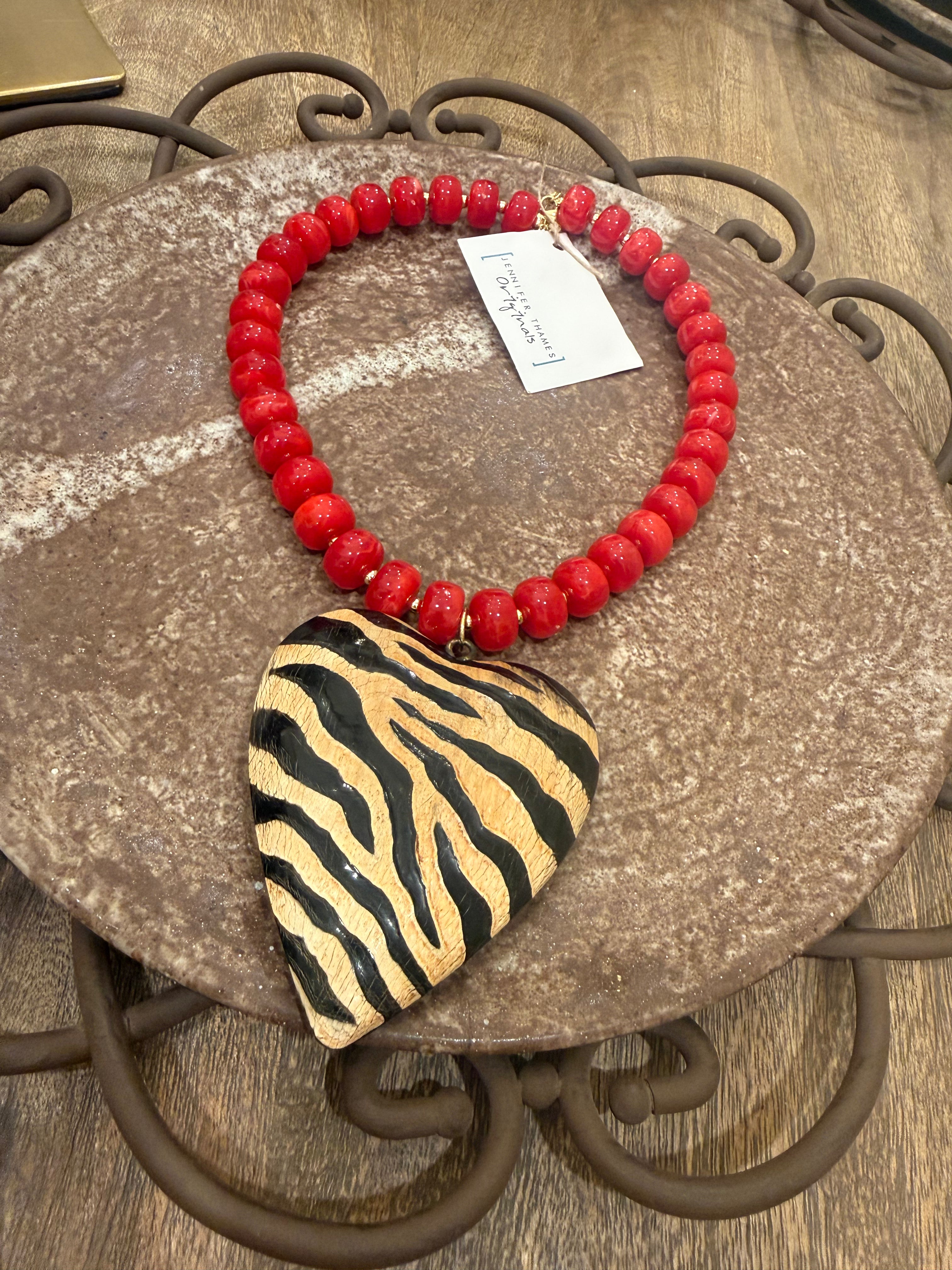 jennifer thames make a statement necklace in red zebra