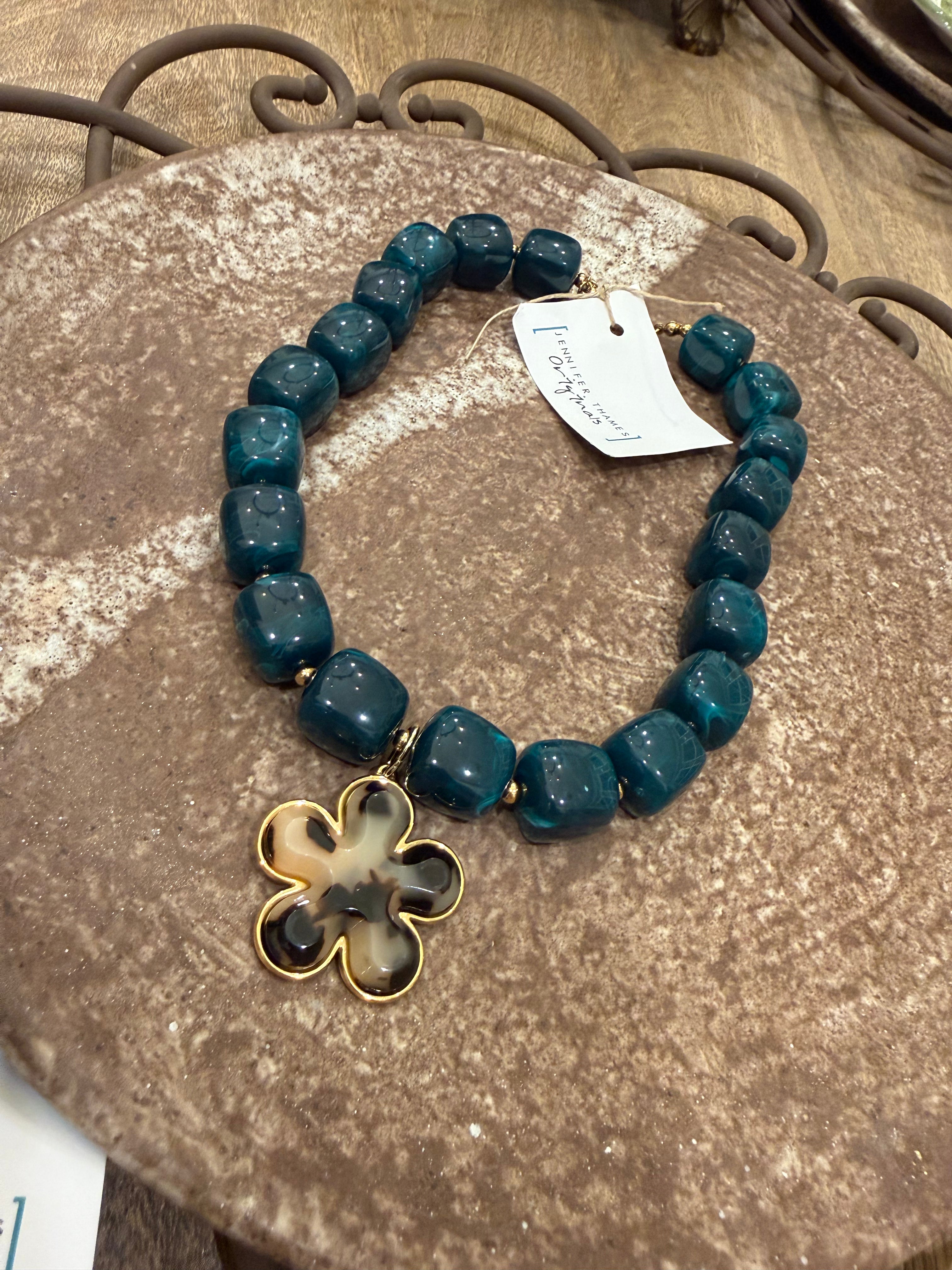 jennifer thames vinny necklace in teal
