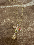 jennifer thames mary cross necklace in multi