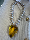 jennifer thames western heart necklace in white