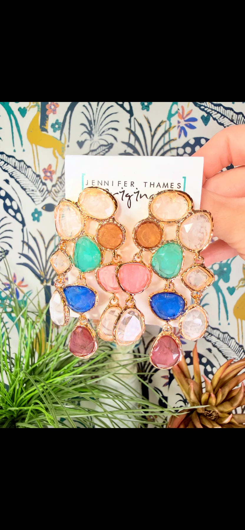 Jennifer Thames Color Chandelier Earrings