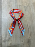 year of the horse scarf necklace in red