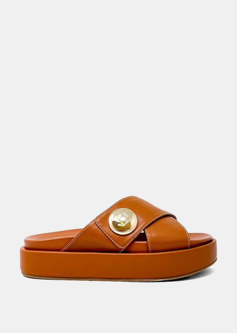 shu shop katie platform slide in camel