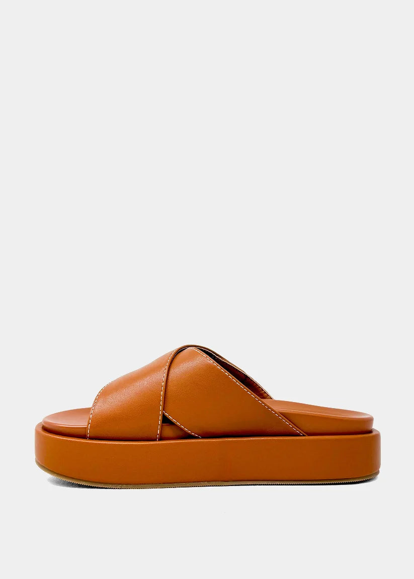 shu shop katie platform slide in camel