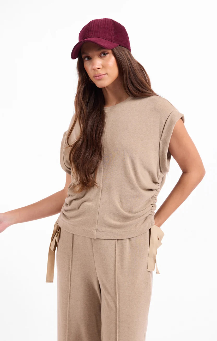 sage the label tommy knit top in taupe
