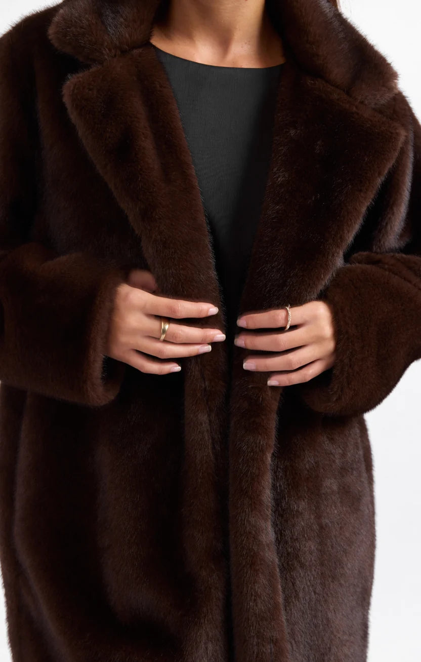 sage the label shyloh fur coat in oak