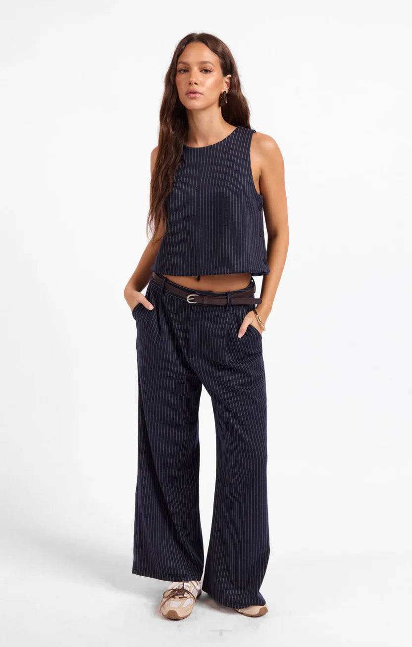 sage the label legacy pant in navy combo