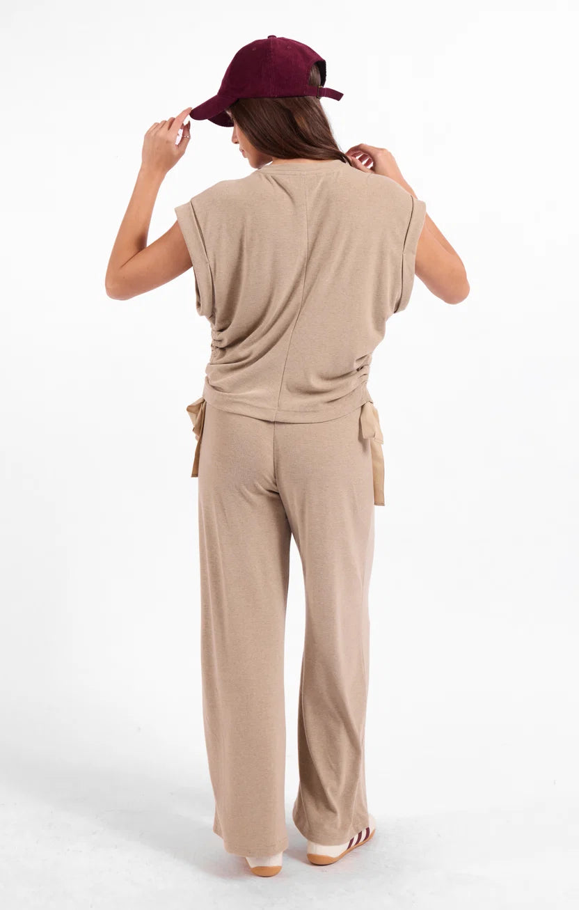 sage the label tommy pull on pant in taupe