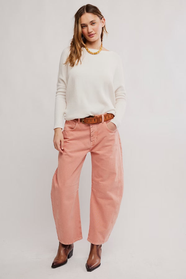 free people good luck mid rise barrel in desert petal