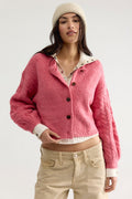 free people thistle cardigan in vintage rose