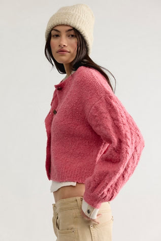free people thistle cardigan in vintage rose