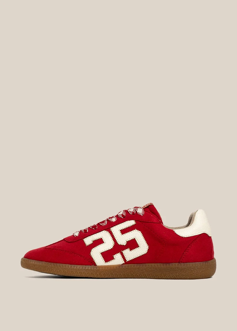 shu by shushop retro 25 sneaker in red suede