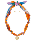 Scarf & Heart Charm Necklace