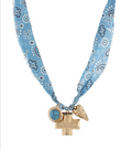 Bold Cross Charm Scarf Necklace