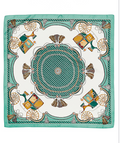 golden stella carriage and tassel print chain scarf
