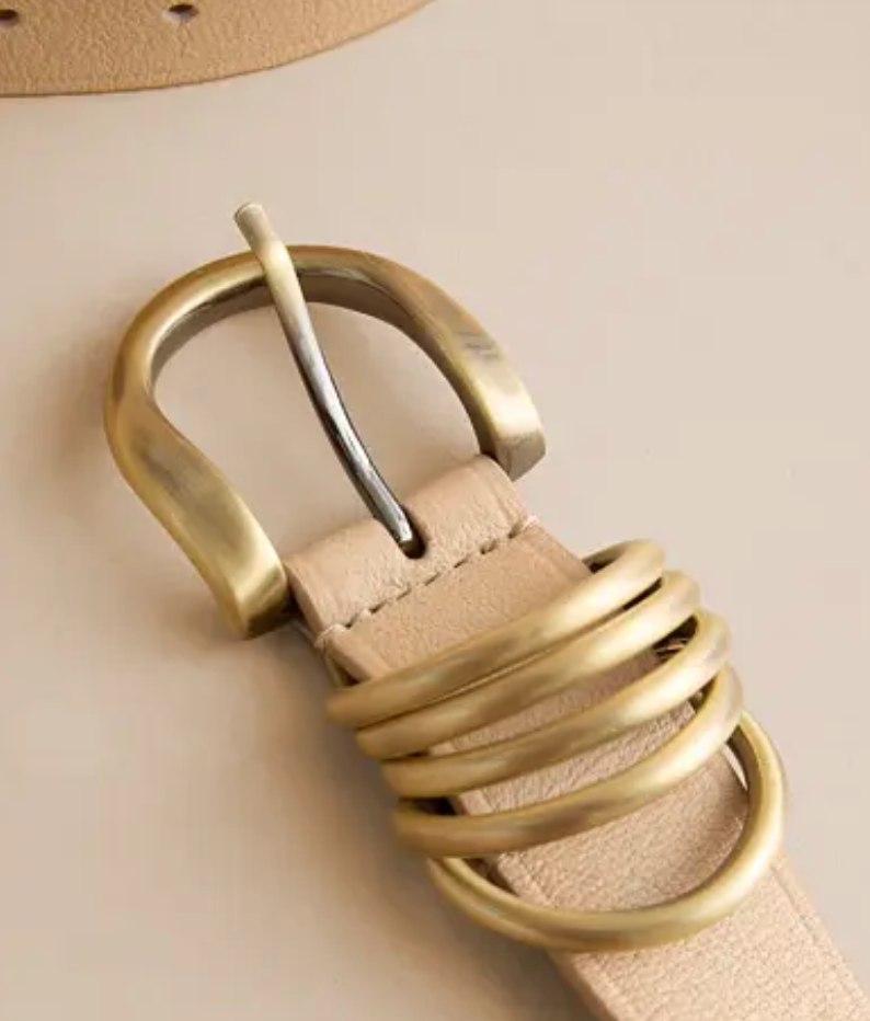 free people rory leather belt in cream