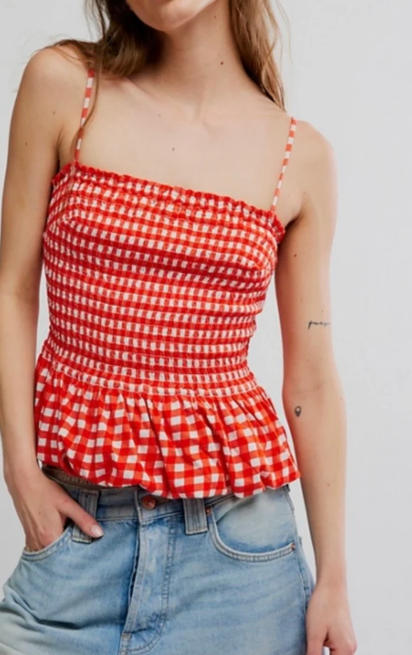 free people sundance tank in red combo