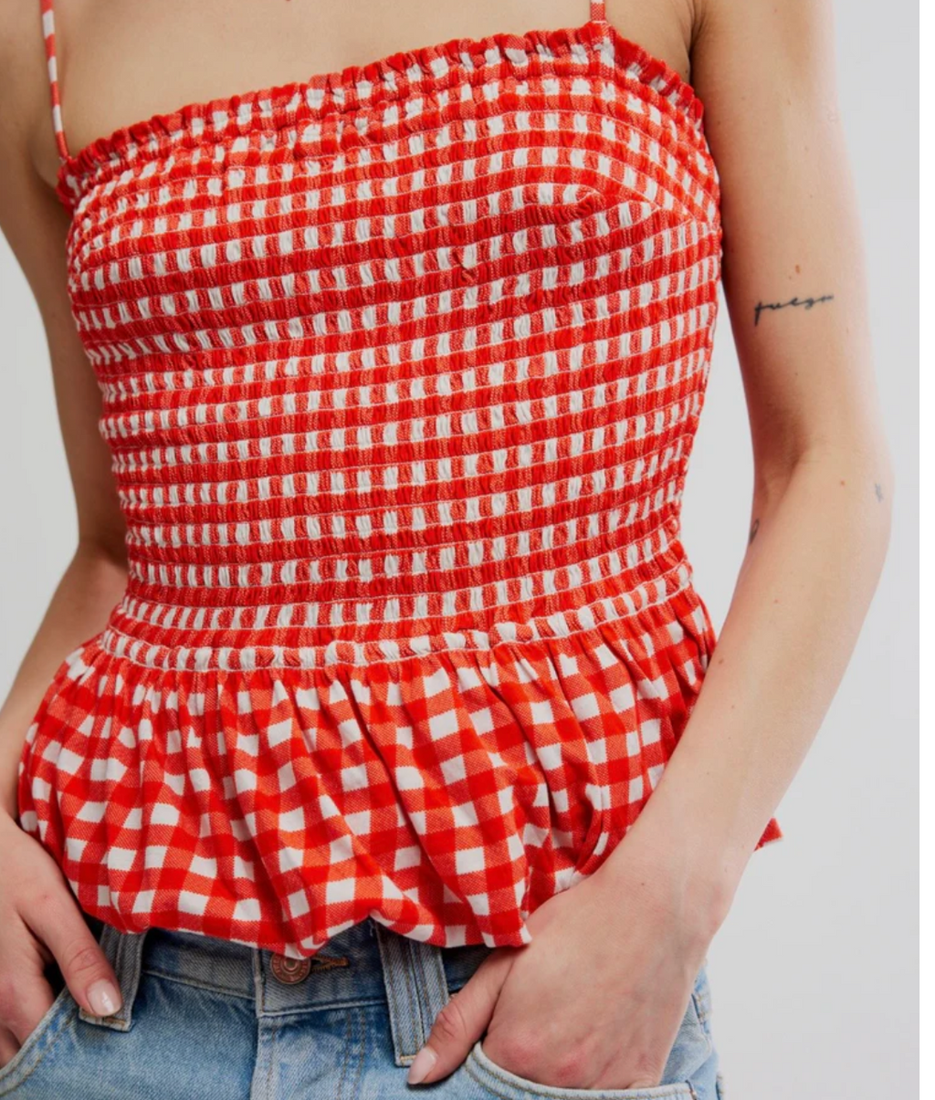 free people sundance tank in red combo