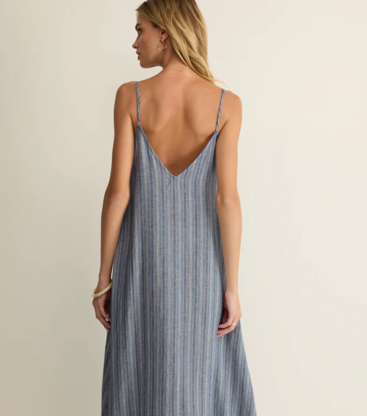 z supply sandcomber striped midi dress indigo