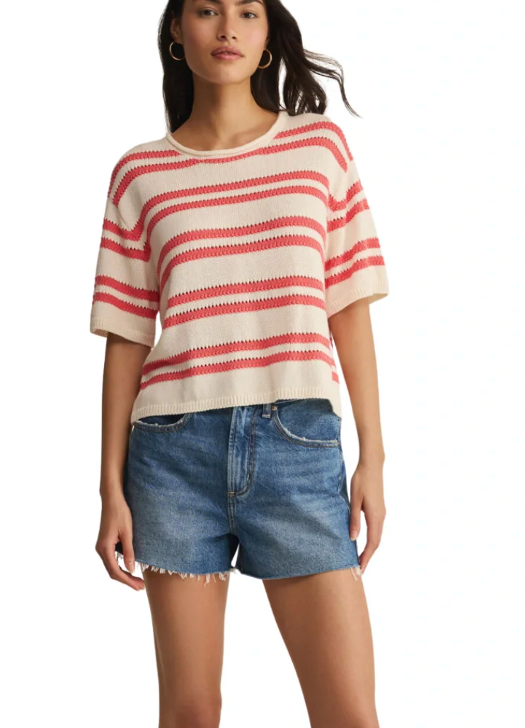 z supply prado stripe sweater tee gelato