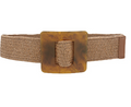 Lucite Square Buckle Straw Belt in mocha