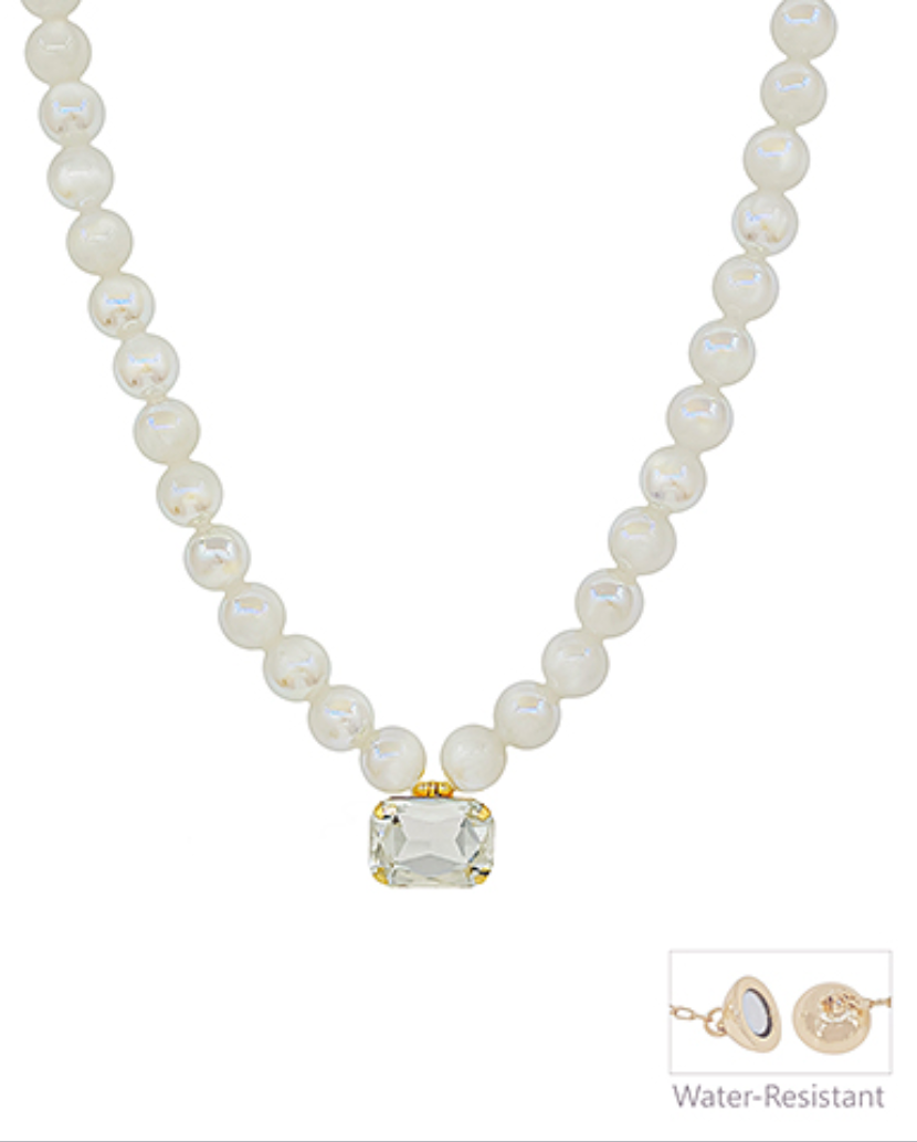 Candy Bead & Stone Pendant Necklace