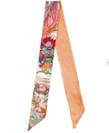 Skinny Print Floral & Stripe Scarf