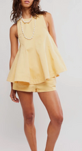 free people cassius denim set in appricot gelato