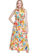 jade back wrap midi dress in jungle flight