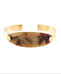 acrylic oval cuff in tortoise and gold