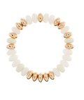 stone rondelle and metal bead bracelet