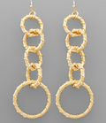 textured linked dangle earrings