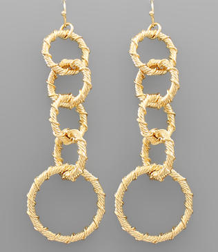 textured linked dangle earrings