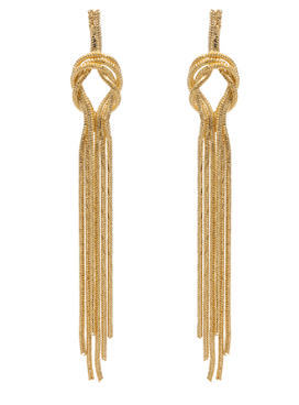 chain knot metal hook drop earring