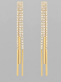 crystal chain bar drop earrings