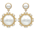 antique dotted pearl drop earrings