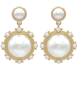 antique dotted pearl drop earrings