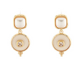 pearl square and dangle circle earring