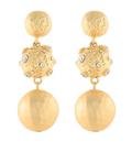 linear textured ball earrings