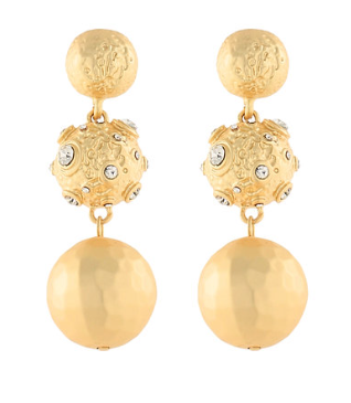 linear textured ball earrings
