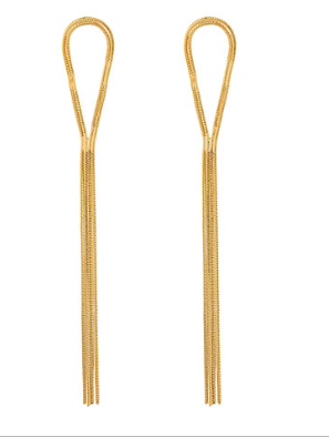 teardrop shaped fringe chain earring