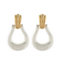 horsebit earrings in two tone