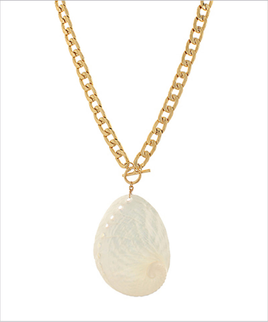 chunky shell necklace in gold