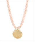 shelly beaded necklace in blush
