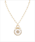disc pendant necklace in pearl