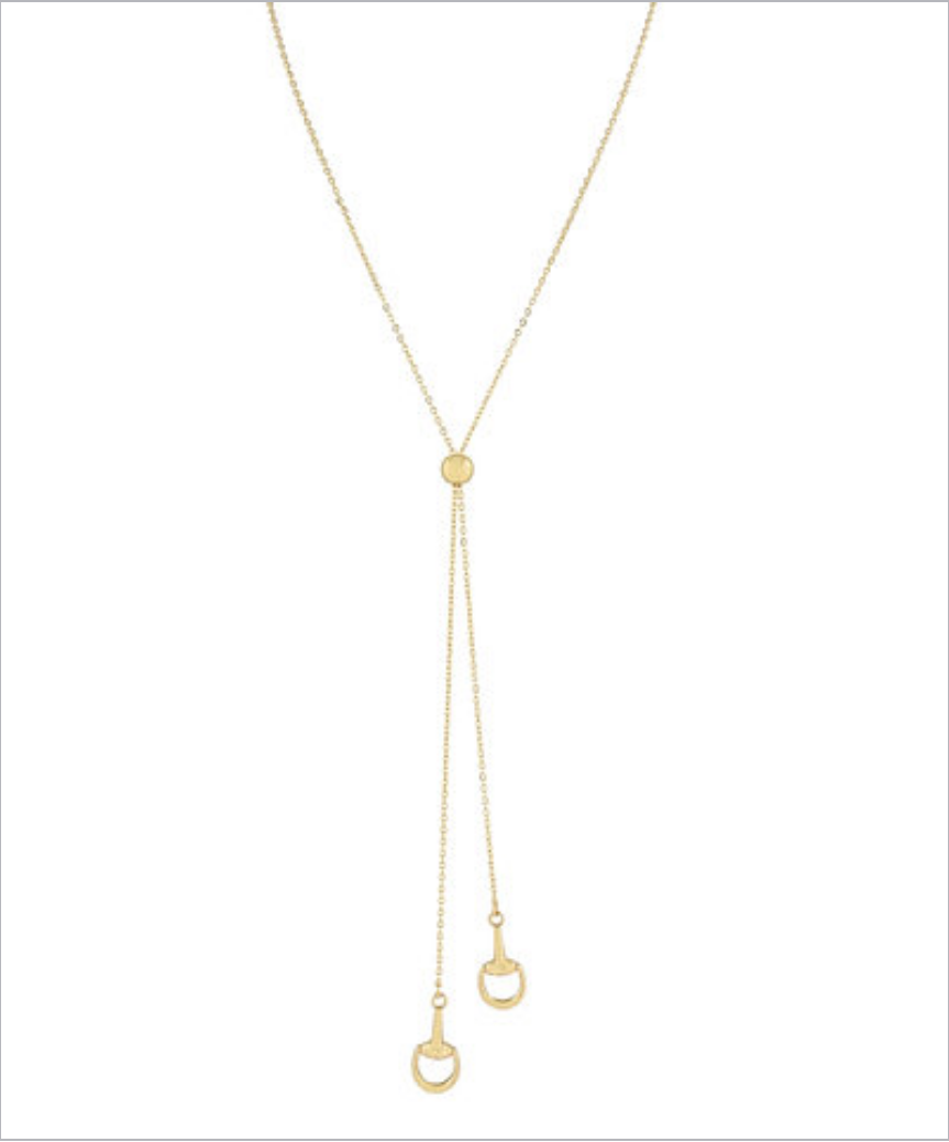 horse bolo necklace in gold
