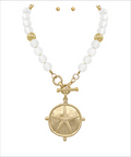 costal charm necklace in gold